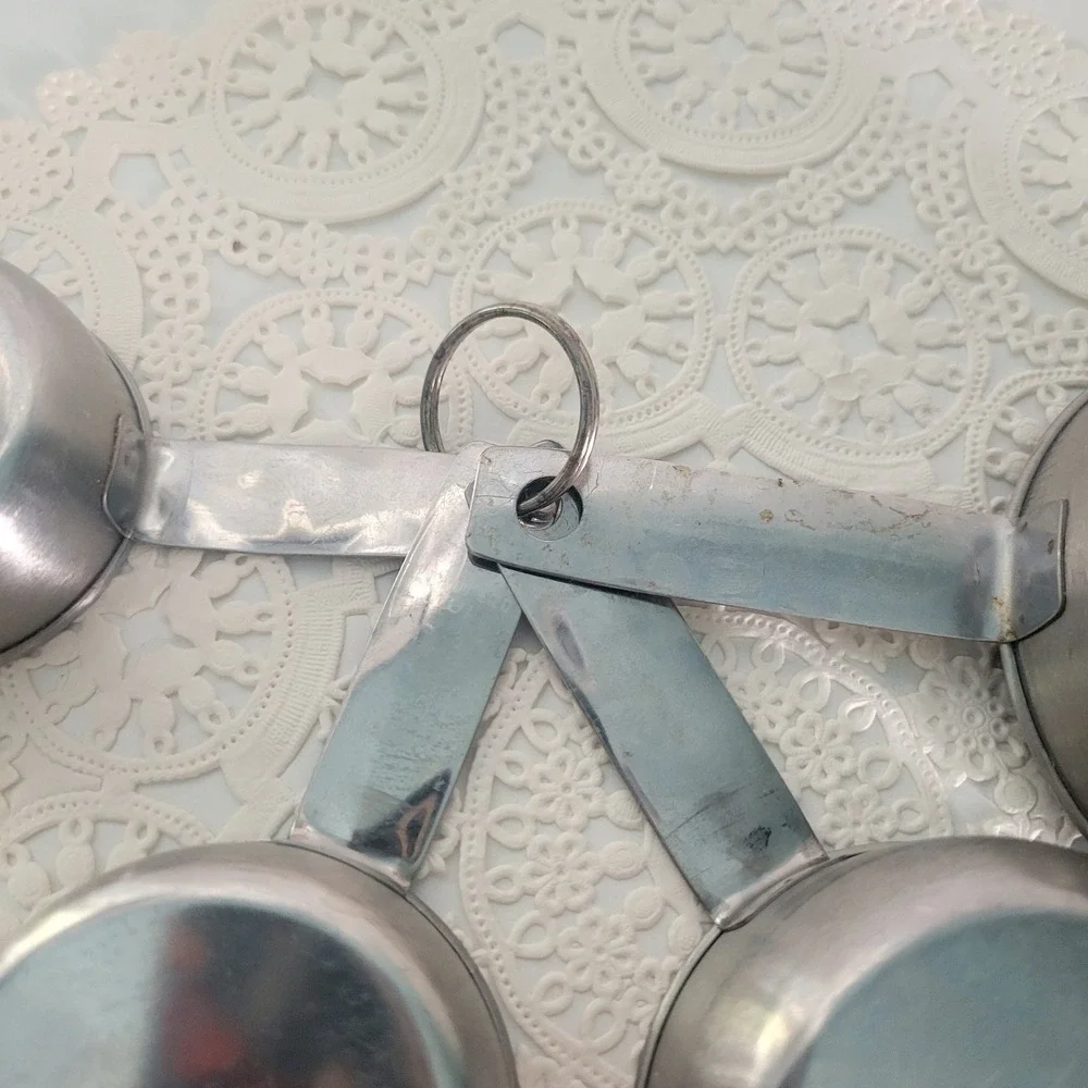 Vintage Stainless Steel Measuring Cups Nesting Lot Of 4